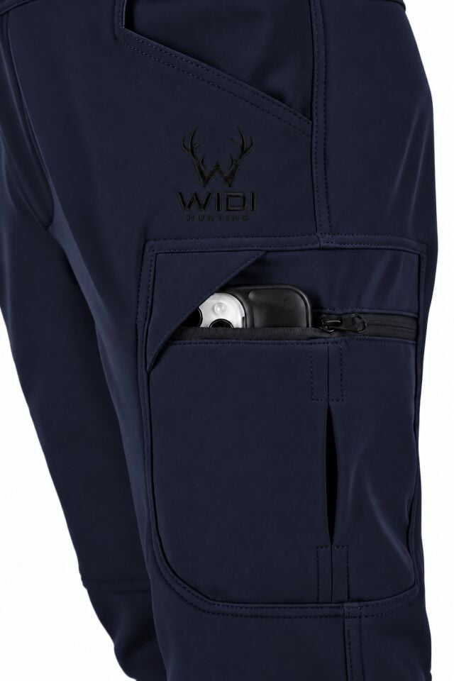 Widi Lacivert Softshell Su İtici Esnek Taktik Kargo Cepli Outdoor Pantolon