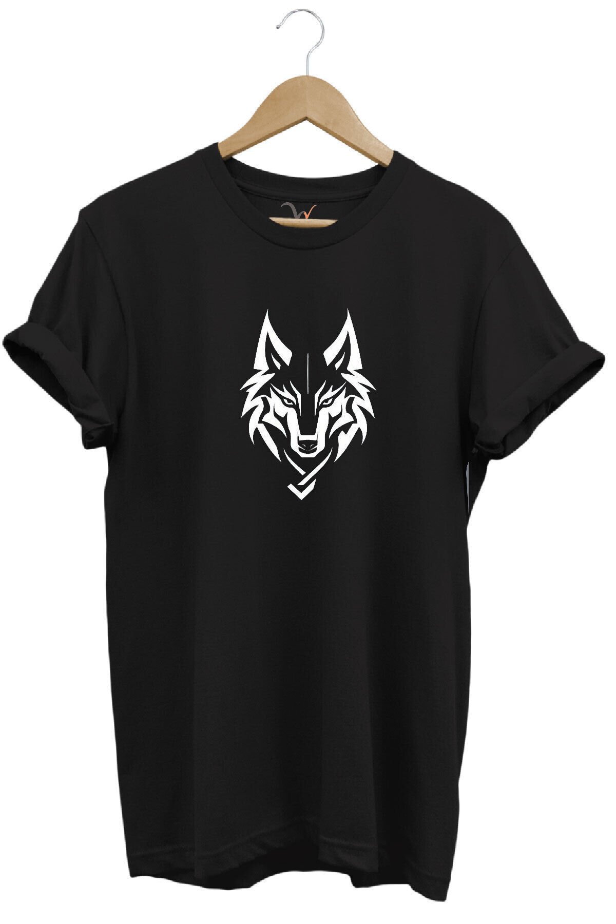 Bozkurt Türkçü Kurt Baskılı %100 Pamuk Regular Fit Bisiklet Yaka Basic T-shirt Siyah - 5XL