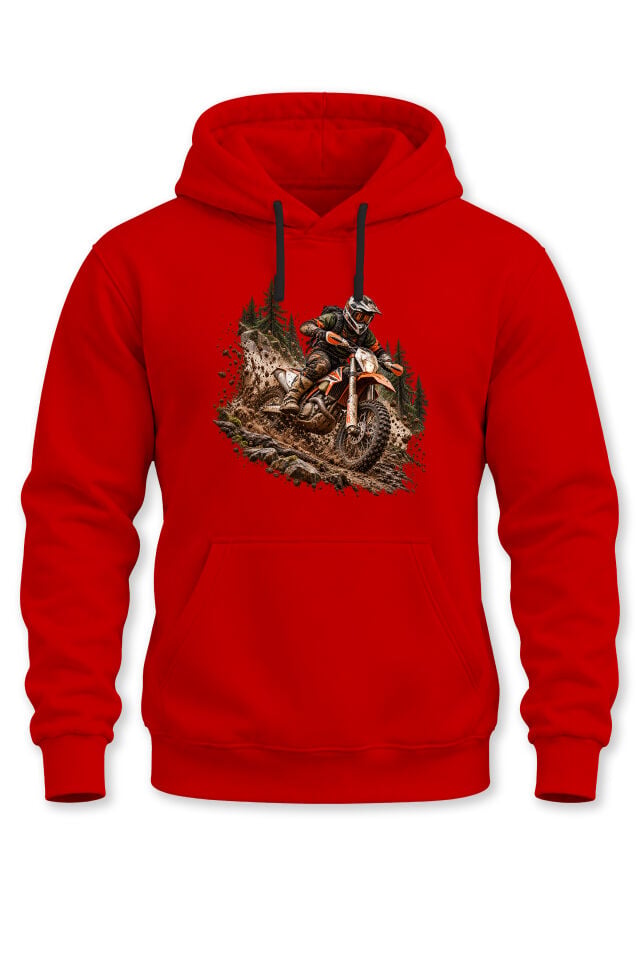 Unisex Enduro Motosiklet Baskılı Kapüşonlu Sweatshirt Off Road Motocross Tasarım