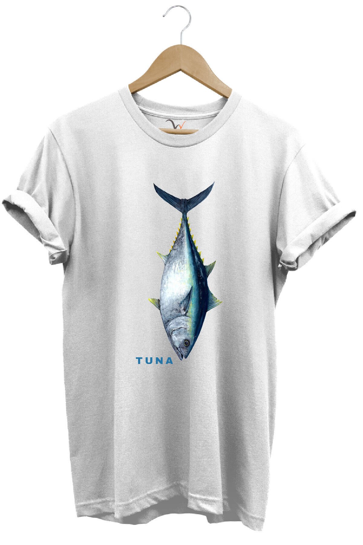 Fishing Balıkçılık Tuna Balığı Tasarım Baskılı %100 Pamuk Regular Fit Unisex T-Shirt Beyaz - 3XL