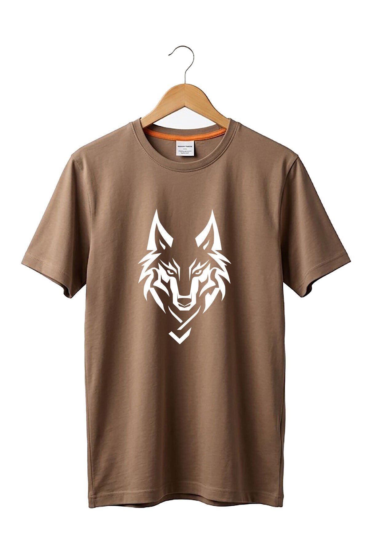 Bozkurt Türkçü Kurt Baskılı %100 Pamuk Regular Fit Bisiklet Yaka Basic T-shirt