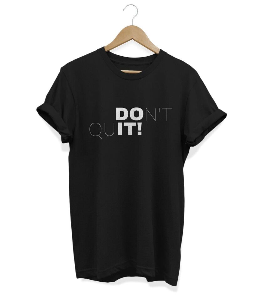 Widi Don't Quit Baskılı T-Shirt Kırmızı 3XL