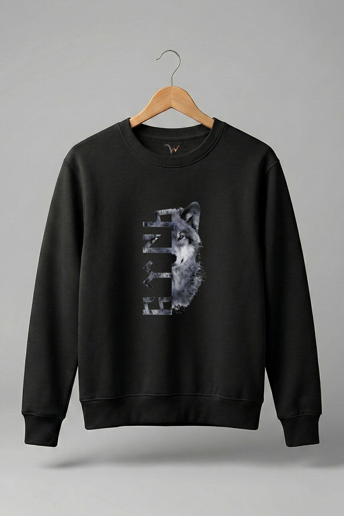 Türkiye Bozkurt Göktürkçe Türk Yazısı Ve Kurt Baskılı Regular Fit 3İp Şardonlu %100 Pamuk Sweatshirt