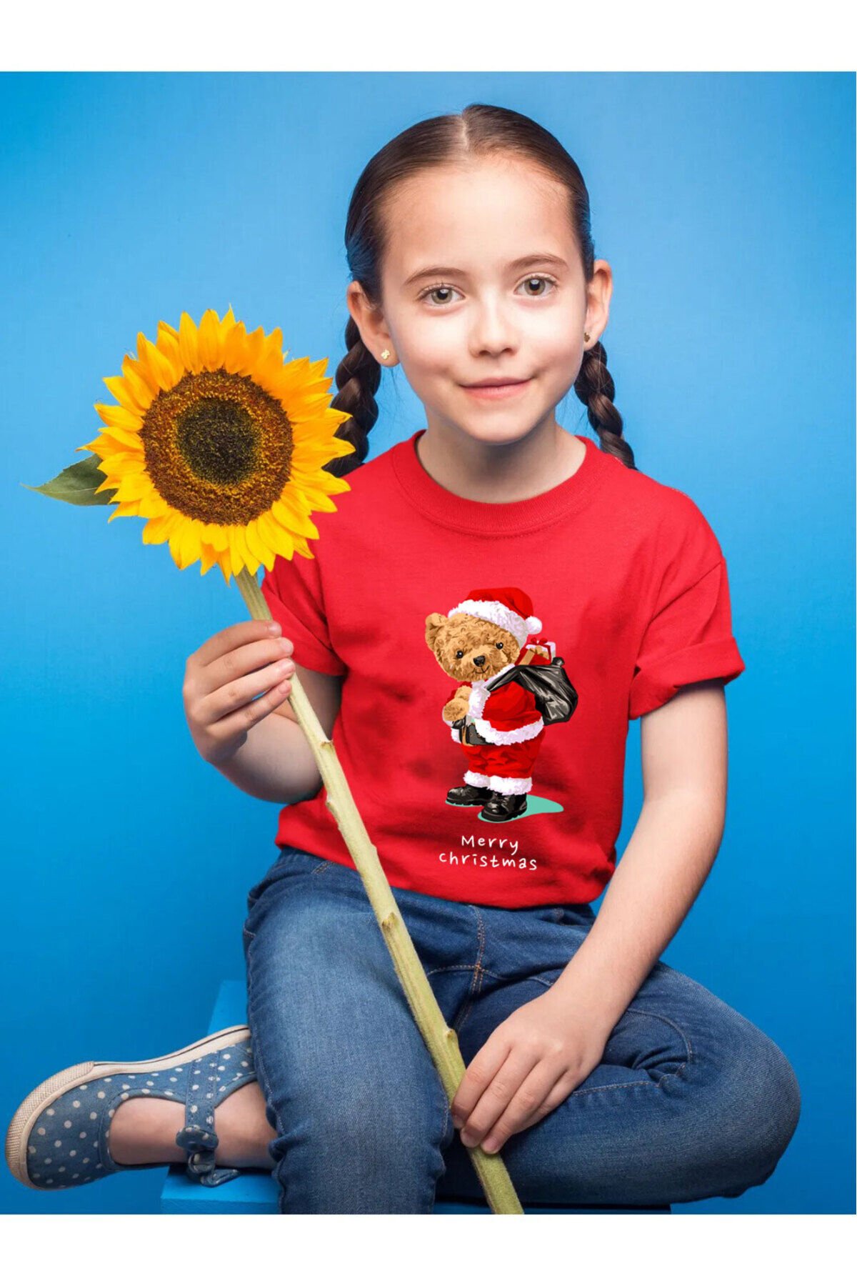 Çocuk Beyaz T-shirt Kırmızı - 3-4 Yaş