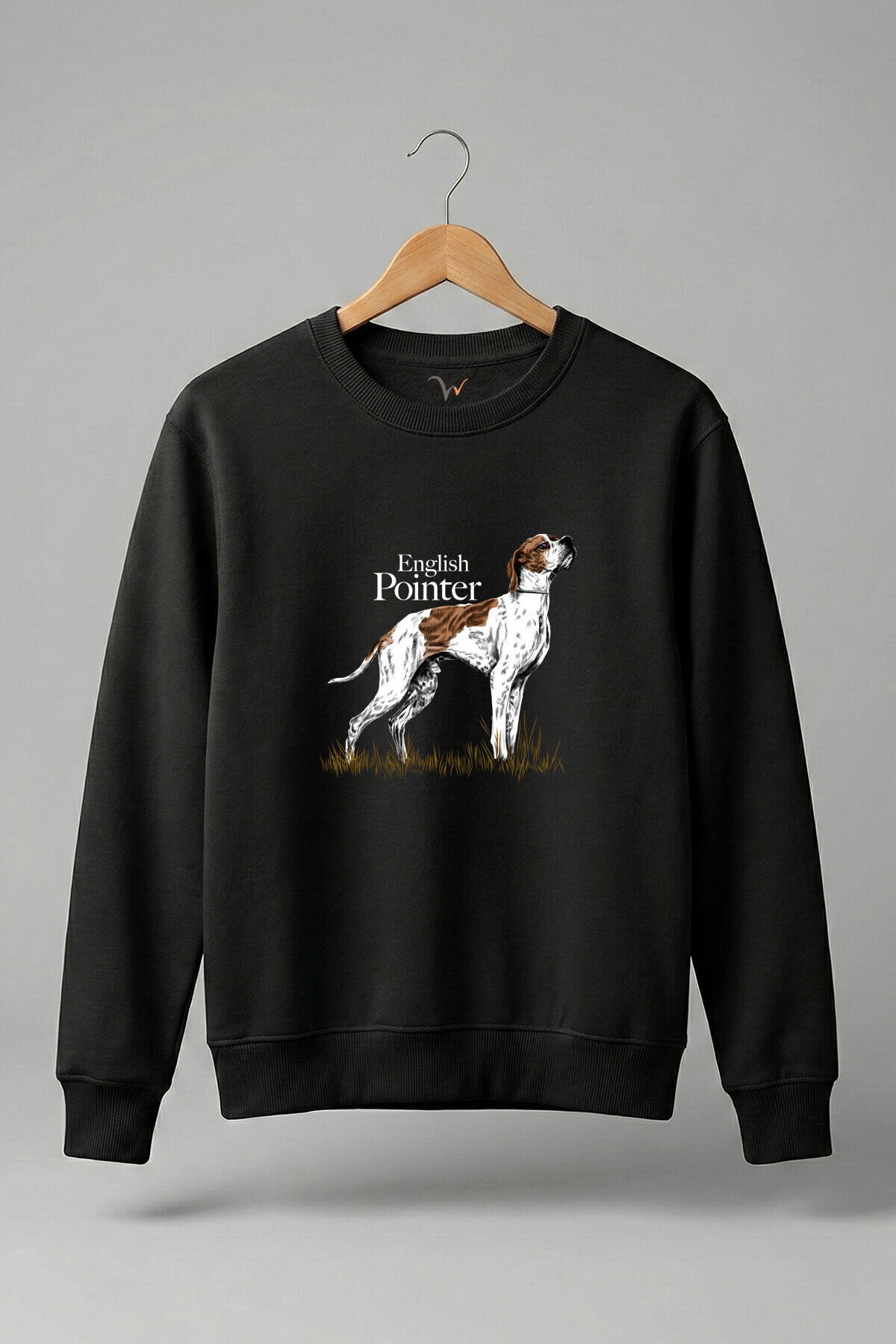 Hunting Avcılık English Pointer Av Köpeği Baskılı Regular Fit 3 İplik Şardonlu %100 Pamuk Sweatshirt