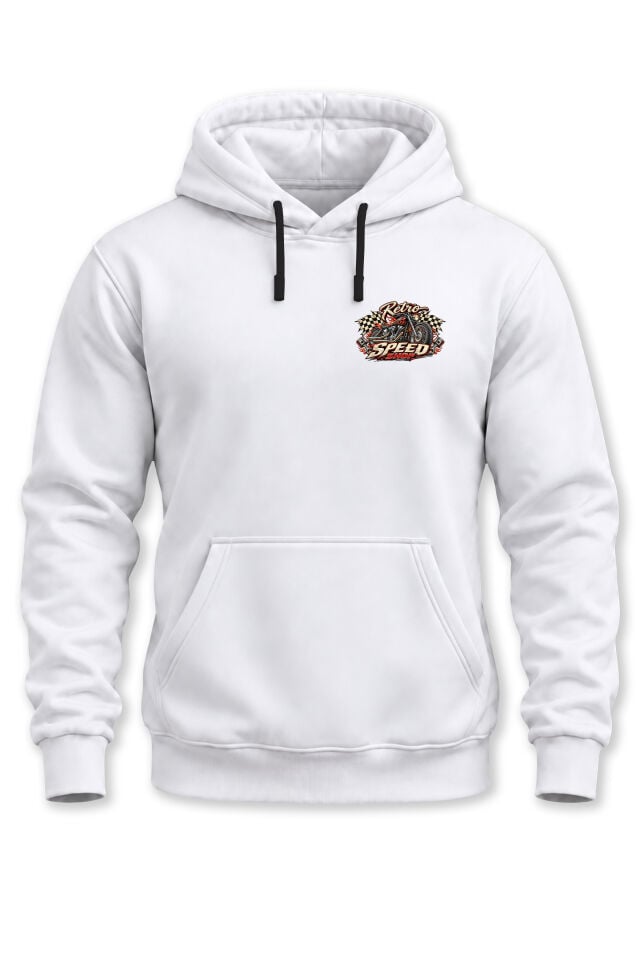 Unisex Retro Speed Shop Baskılı Kapüşonlu Sweatshirt Racing Garage Motor Tasarım