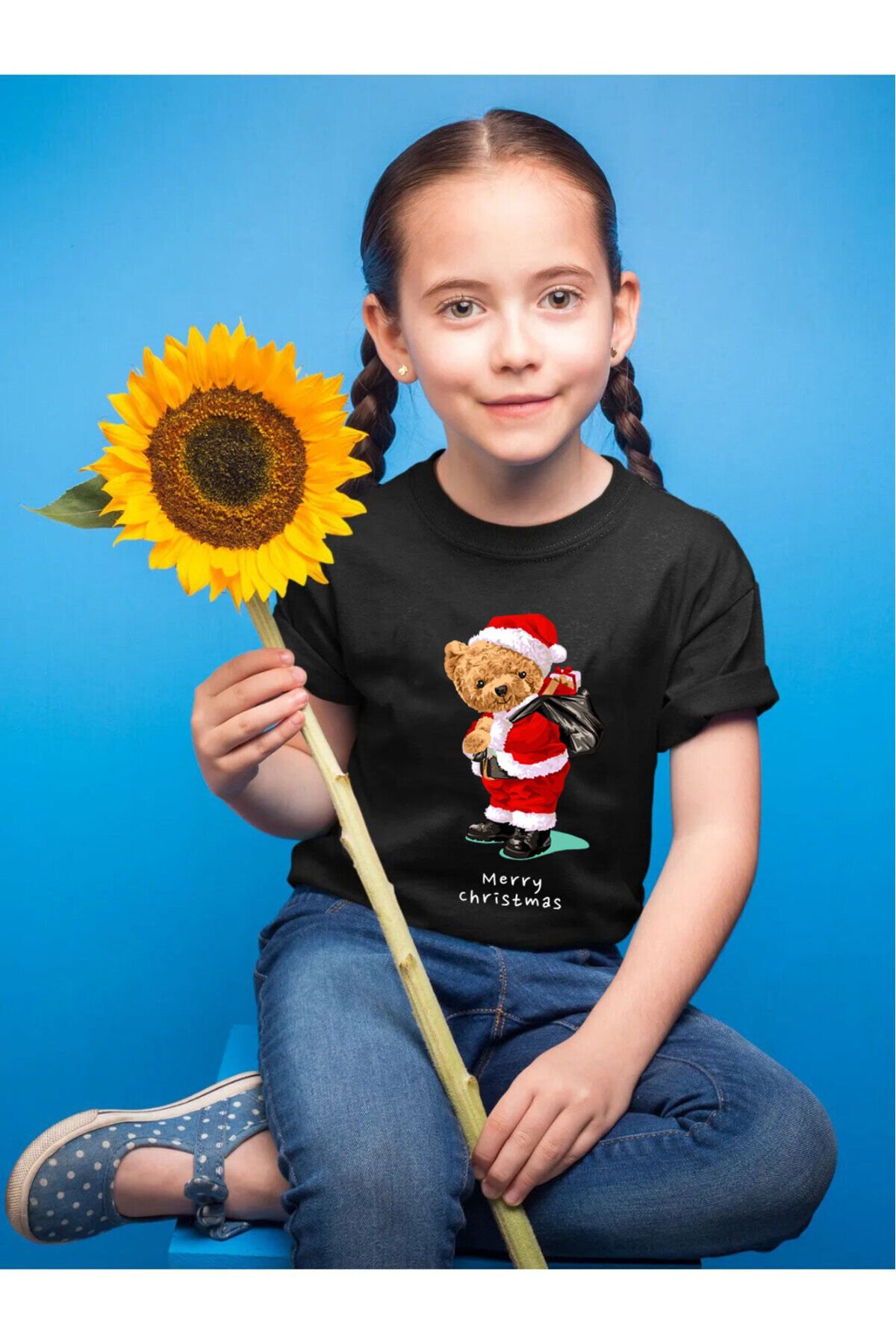 Çocuk Beyaz T-shirt Siyah - 11-12 Yaş