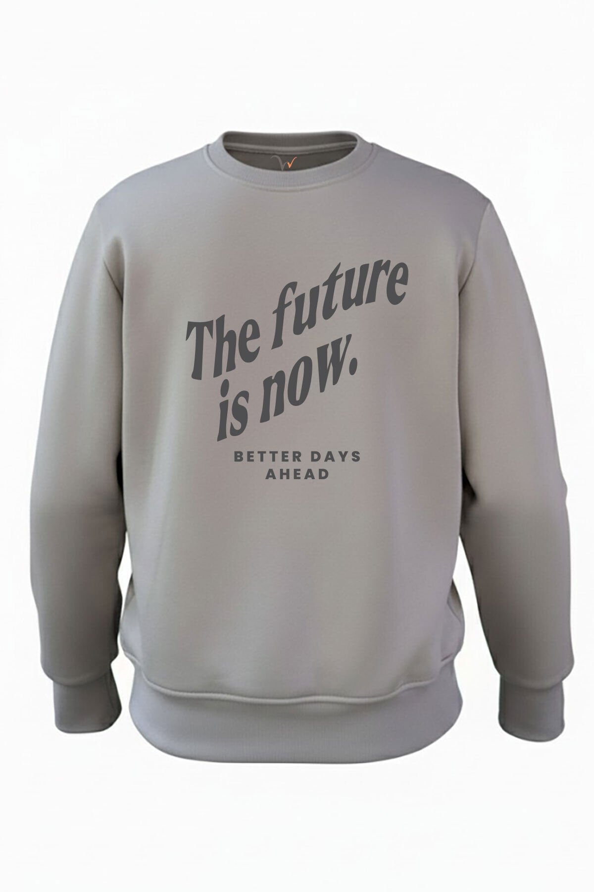 StreetWear The Future is Now Yazı Baskılı Regular Fit 3 İplik Şardonlu %100 Pamuk Sweatshirt