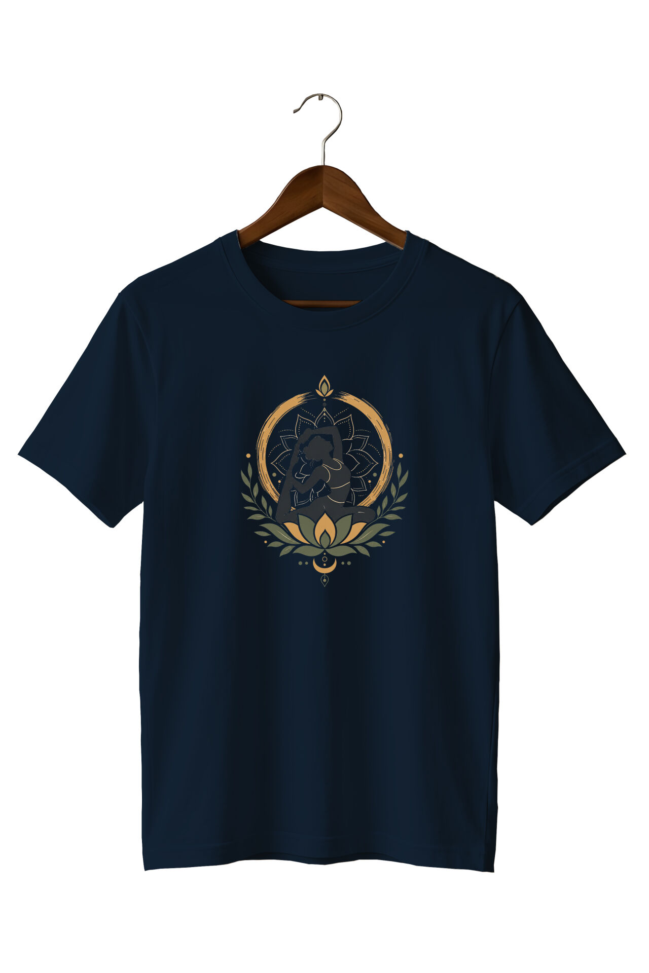 Yoga Meditasyon Lotus Mandala Baskılı Unisex Regular Fit Tişört