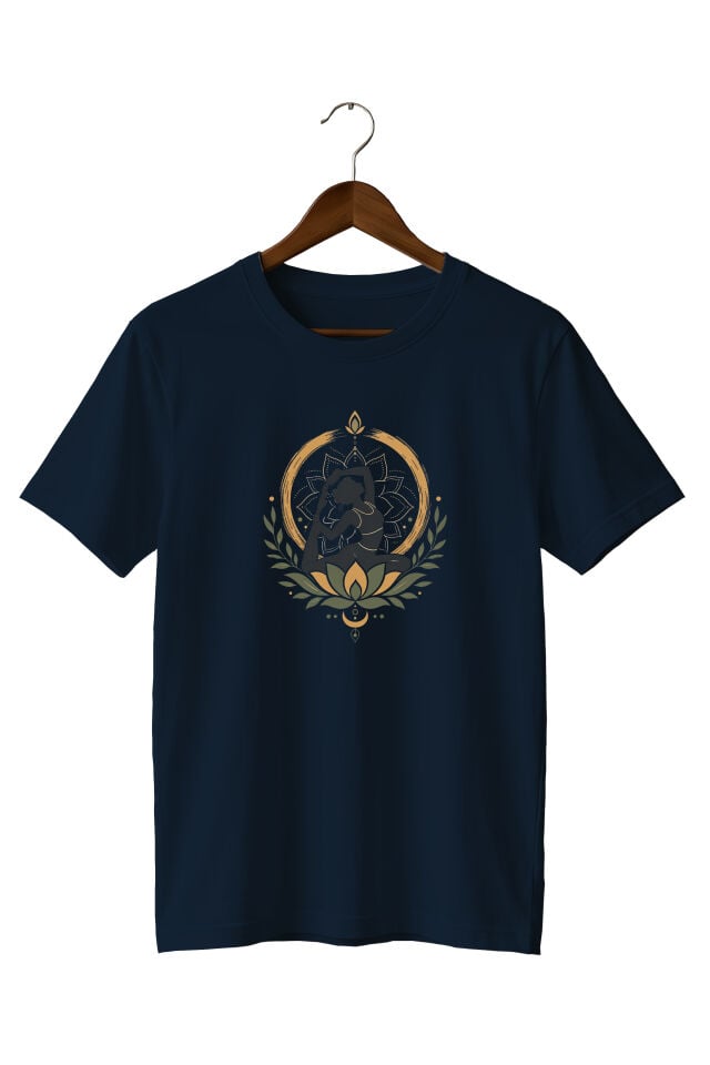 Yoga Meditasyon Lotus Mandala Baskılı Unisex Regular Fit Tişört