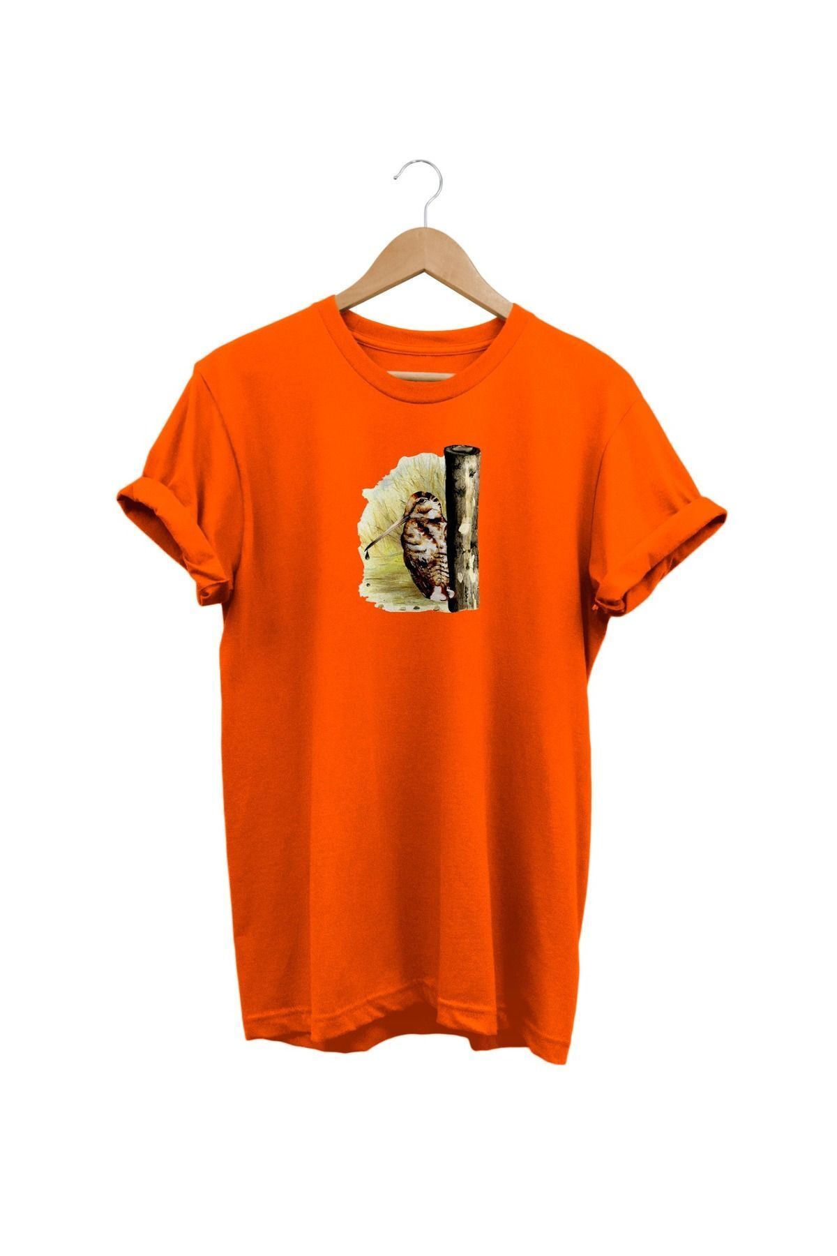 Widi Çulluk Baskılı Turuncu T-shirt