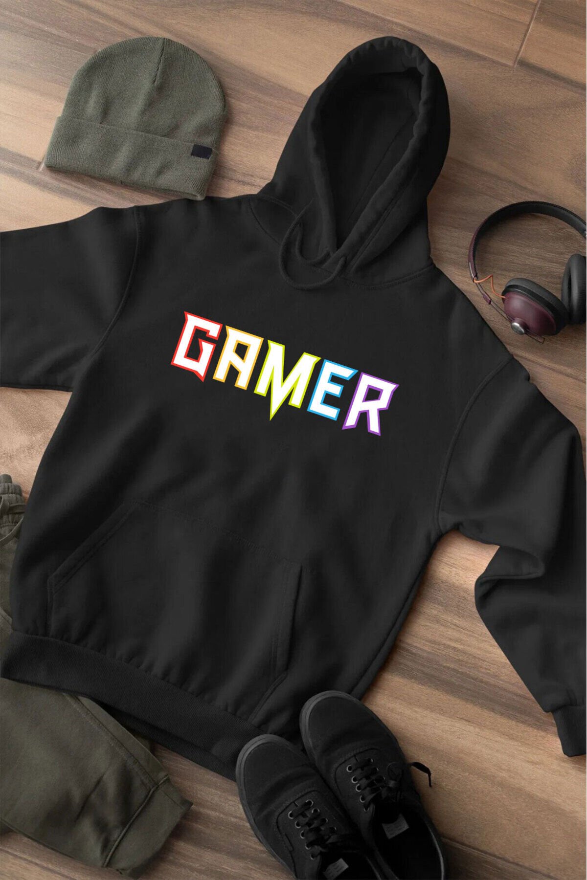 Level Atlatan Gamer Baskılı Tasarım Regular Fit %100 Pamuk Sweatshirt FPS, RPG ve Daha Fazlası! Siyah - S