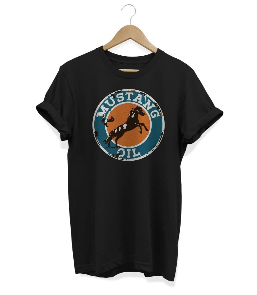 Widi Mustang Oil Baskılı T-Shirt Kırmızı M