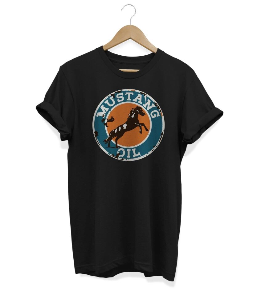 Widi Mustang Oil Baskılı T-Shirt Kırmızı M