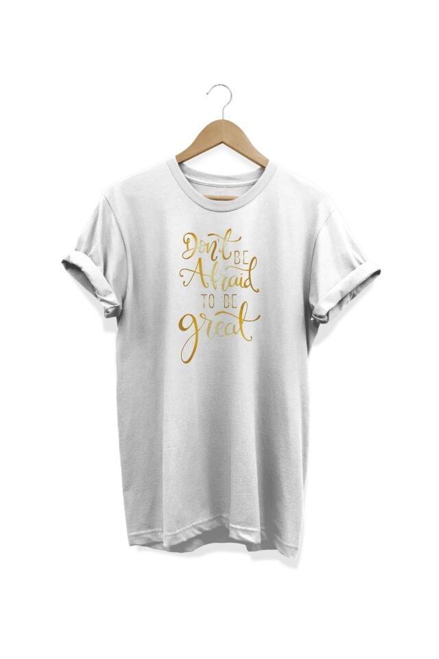 Don't Be Afraid Baskılı Beyaz T-shirt