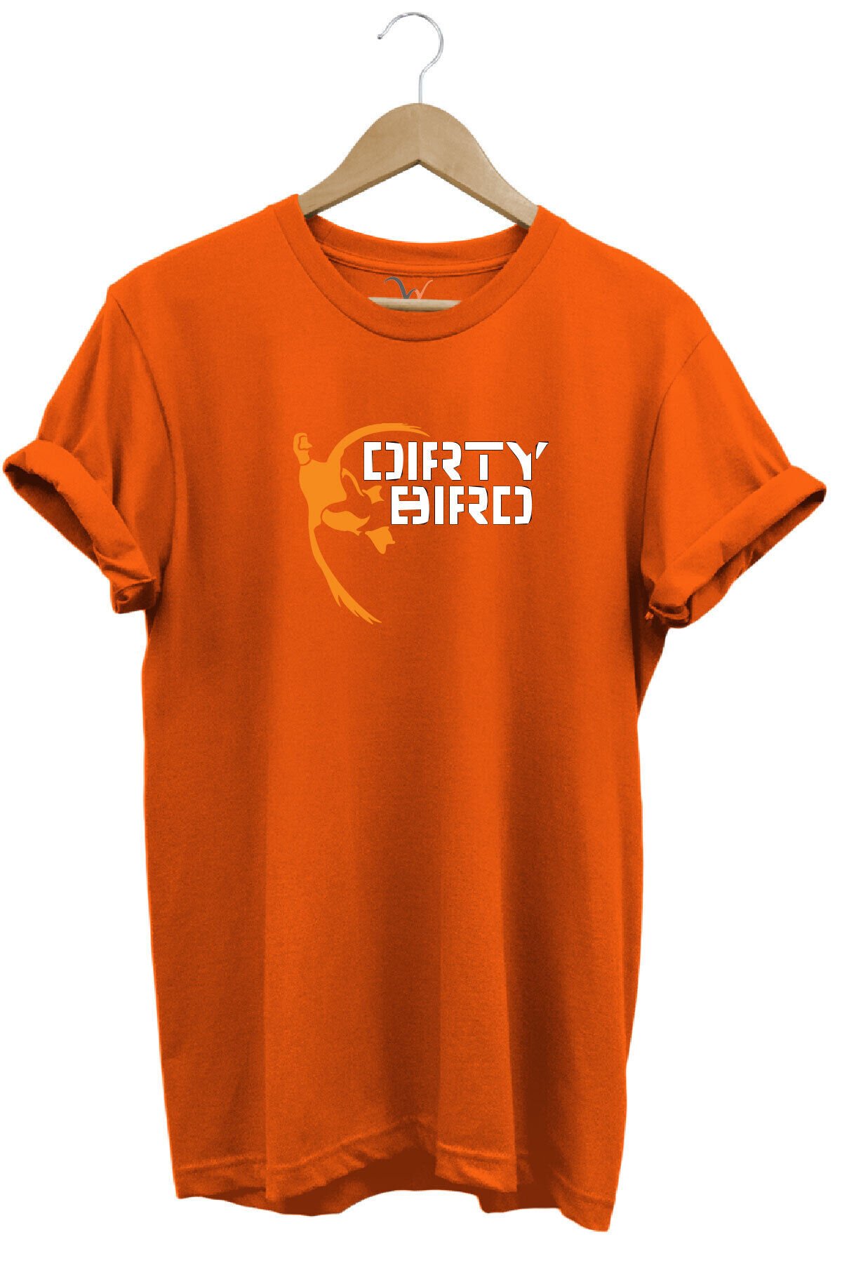 Hunting Ördek Avcılığı Baskılı %100 Pamuk Regular Fit Bisiklet Yaka Premium Turuncu T-shirt