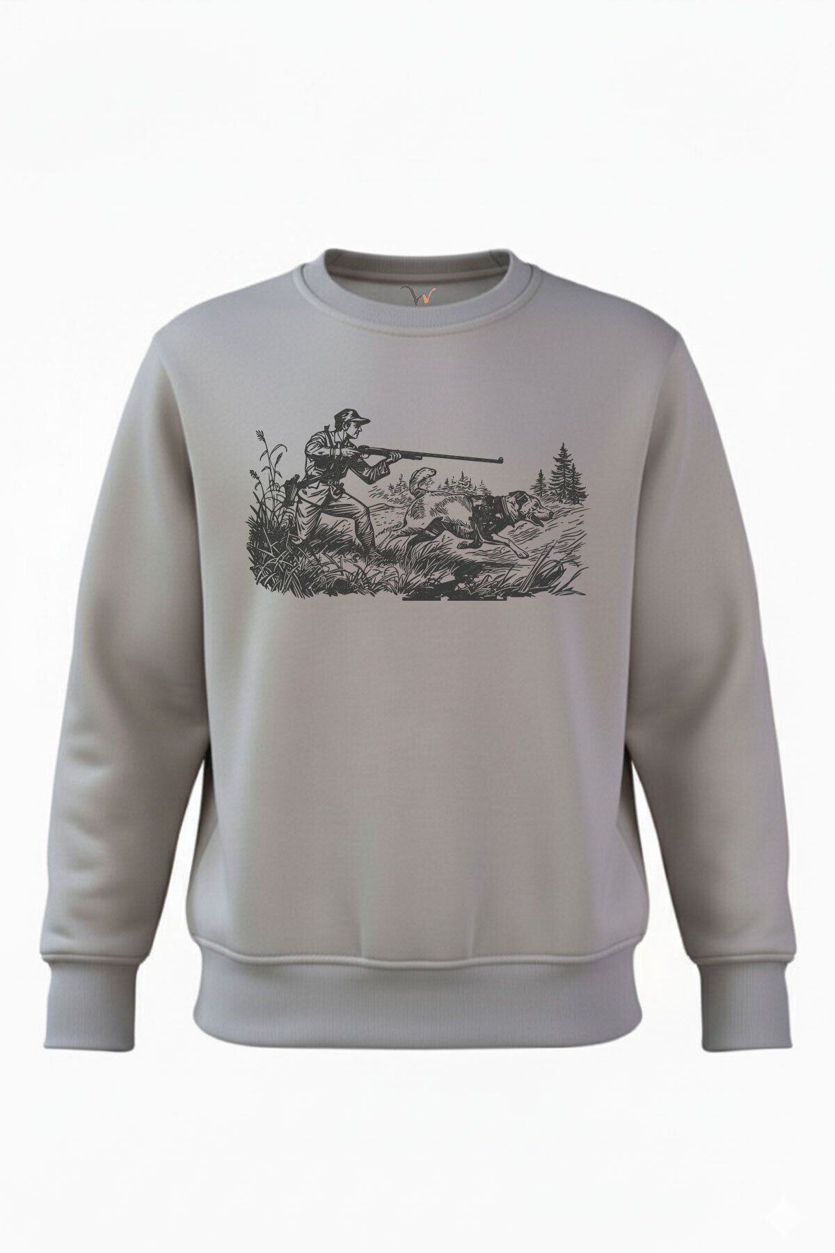 Outdoor Avcılık Avcı ve Av Köpekleri %100 Pamuk Regular Fit Bisiklet Yaka 3 İplik Kışlık Sweatshirt