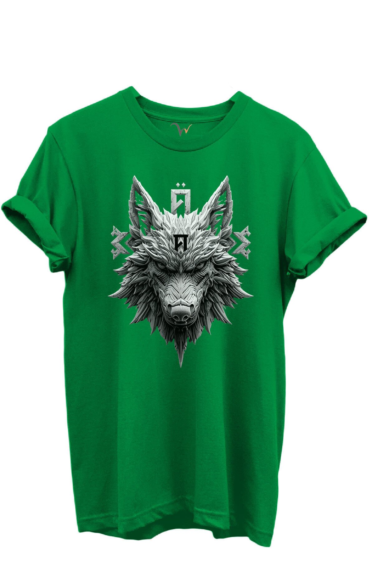 KURT ve TÜRK Özel Koleksiyon Serisi-5 Tasarım Baskılı %100 Pamuk T-shirt Yeşil - M