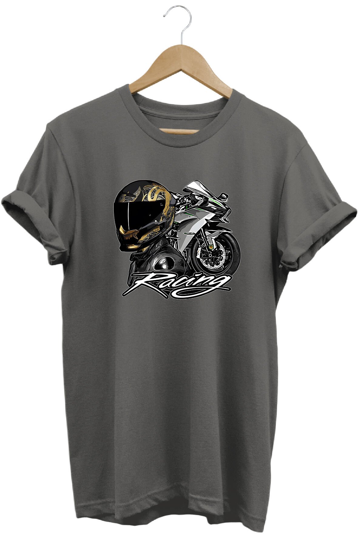 Motosiklet Racing Baskılı Unisex Tişört – Spor Motorcu ve Biker Temalı Streetwear Tasarım