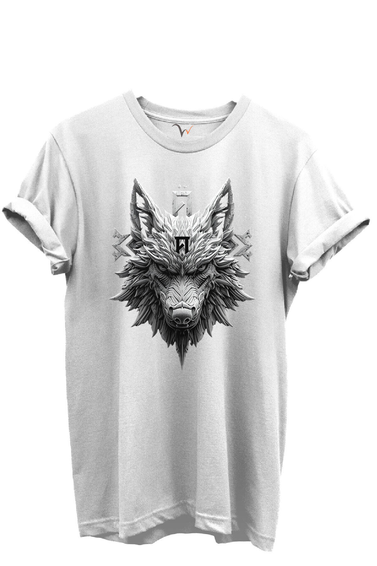 KURT ve TÜRK Özel Koleksiyon Serisi-5 Tasarım Baskılı %100 Pamuk T-shirt Beyaz - 3XL