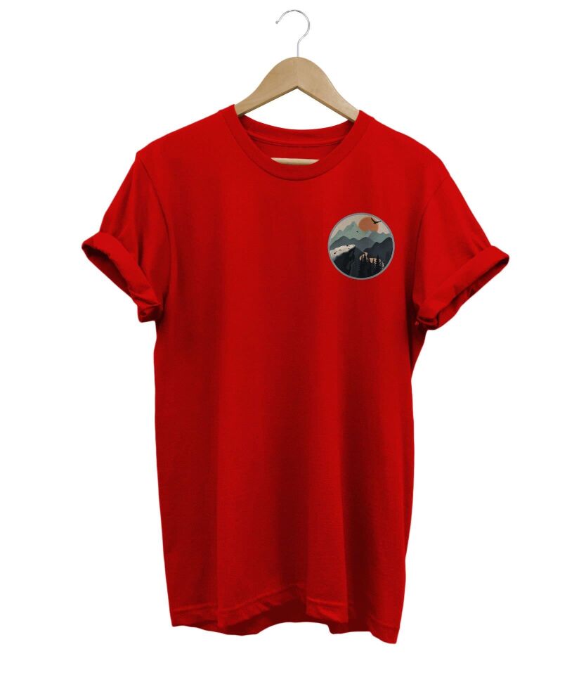 Widi Japonya Baskılı T-Shirt Kırmızı