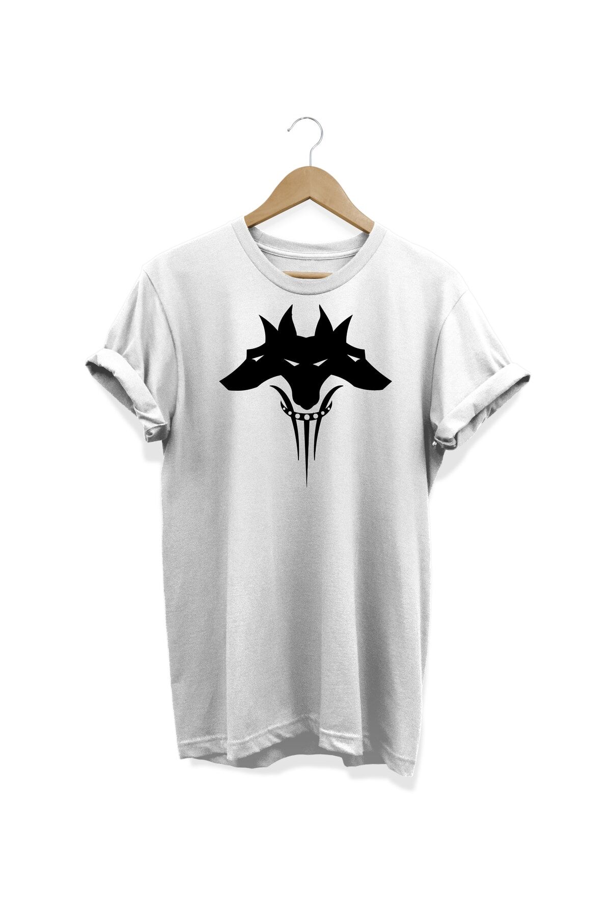 Kerberos Baskılı Beyaz T-shirt