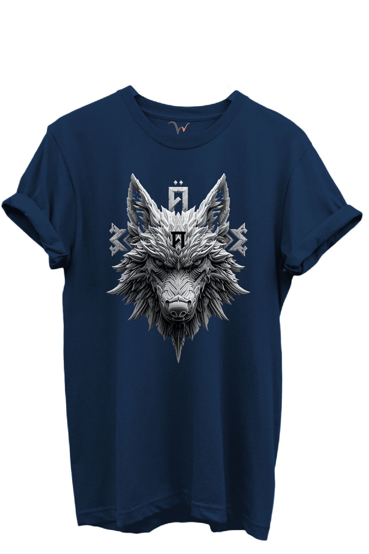 KURT ve TÜRK Özel Koleksiyon Serisi-5 Tasarım Baskılı %100 Pamuk T-shirt Lacivert - XL