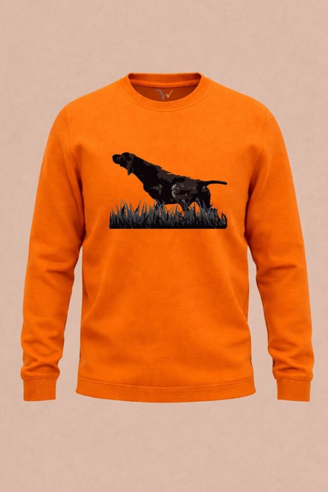 Outdoor Avcılık Kurzhaar Köpeği %100 Pamuk Regular Fit 3 iplik Kışlık Sweatshirt