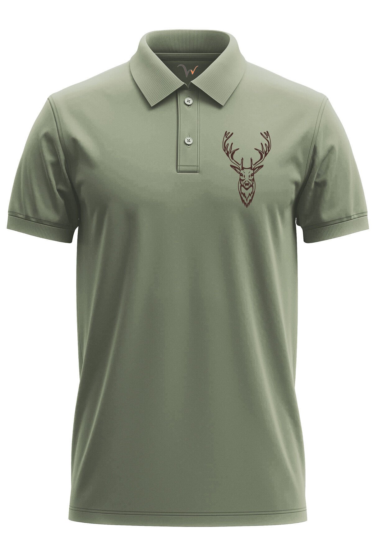 Avcılık Hunter Geyik Avcılığı Tasarım Baskılı %100 Pamuk Regular Fit Turuncu T-shirt Haki - L