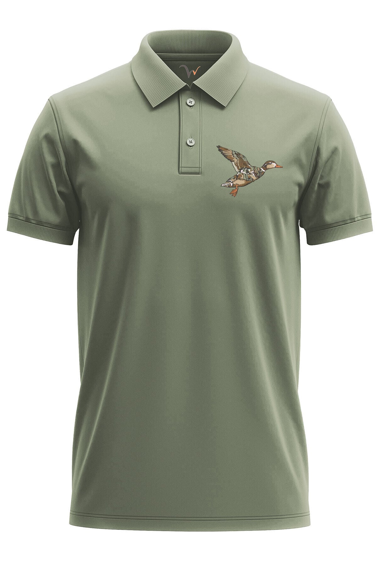 Avcılık Hunting Ördek Avı Kamuflaj Desenli Ördek Baskılı Regular Fit %100 Pamuk Polo Yaka T-Shirt