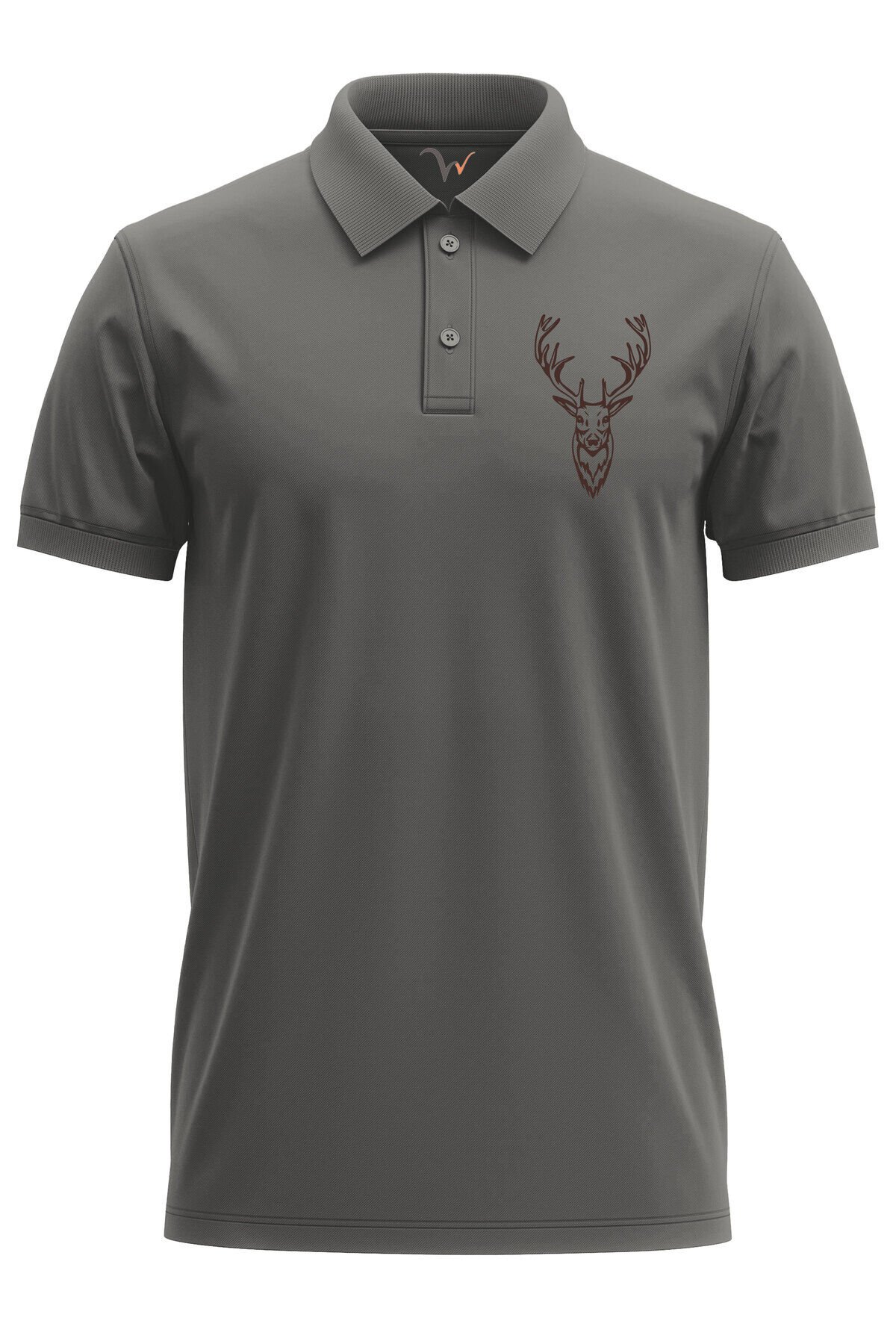Avcılık Hunter Geyik Avcılığı Tasarım Baskılı %100 Pamuk Regular Fit Turuncu T-shirt Antrasi̇t - S
