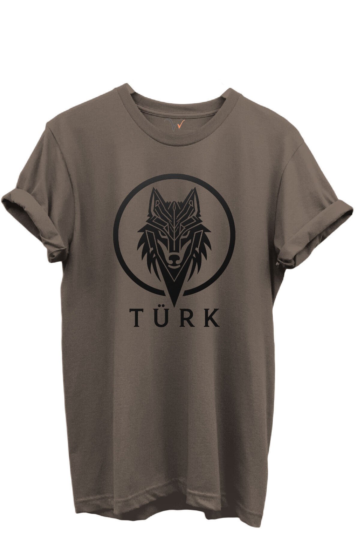 KURT ve TÜRK Özel Koleksiyon Serisi-6 Tasarım Baskılı %100 Pamuk T-shirt Kahverengi - L