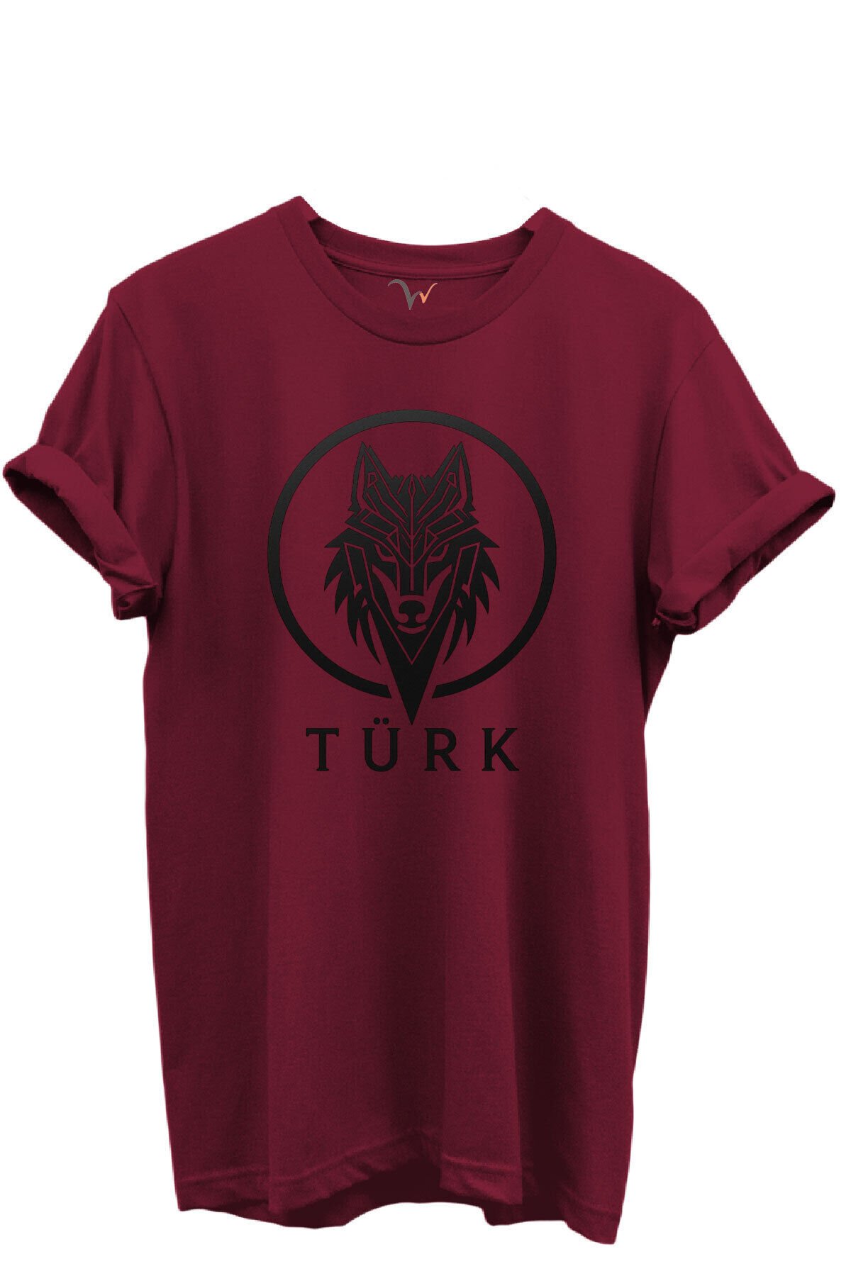 KURT ve TÜRK Özel Koleksiyon Serisi-6 Tasarım Baskılı %100 Pamuk T-shirt Bordo - 2XL