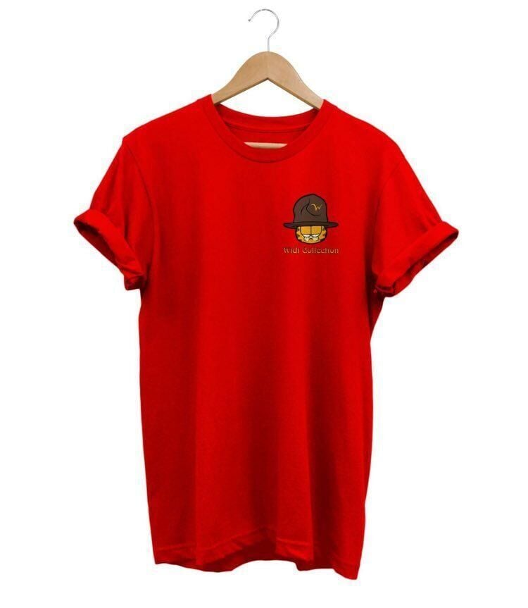 Widi Garfield Baskılı T-Shirt Kırmızı