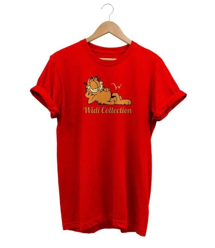 Widi Garfield Baskılı T-Shirt Kırmızı