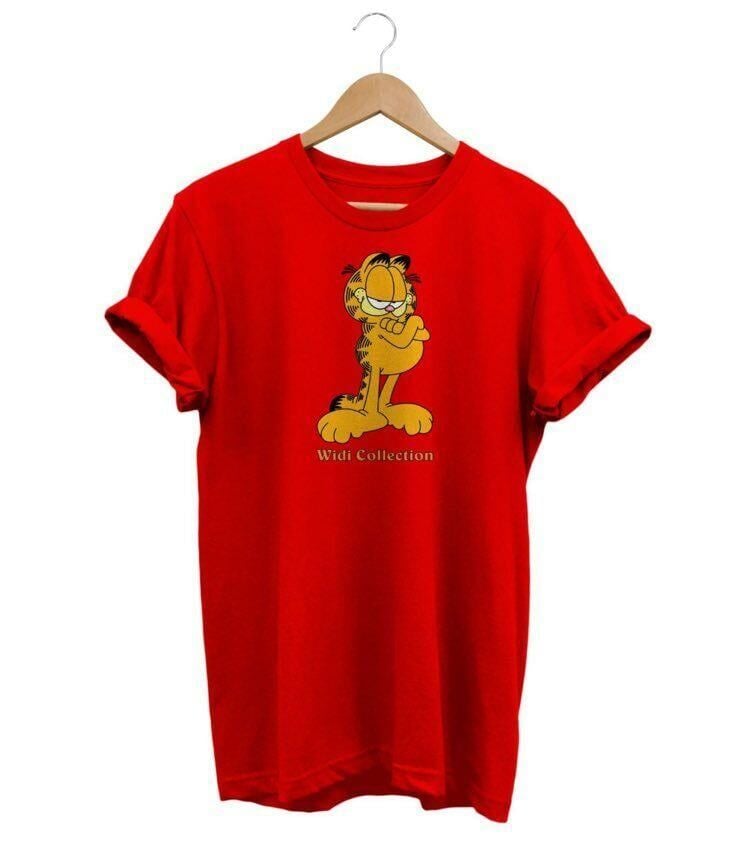 Widi Garfield Baskılı T-Shirt Kırmızı