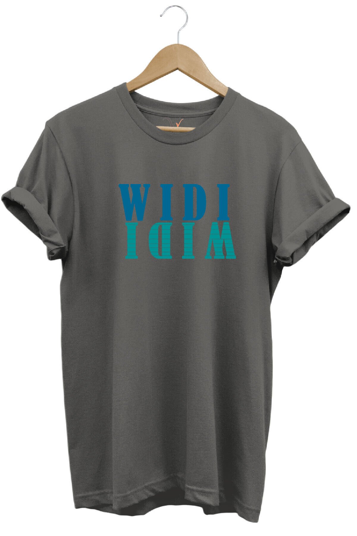 Widi Logo Aynalanmış Tasarım Baskılı %100 Pamuk Regular Fit T-Shirt