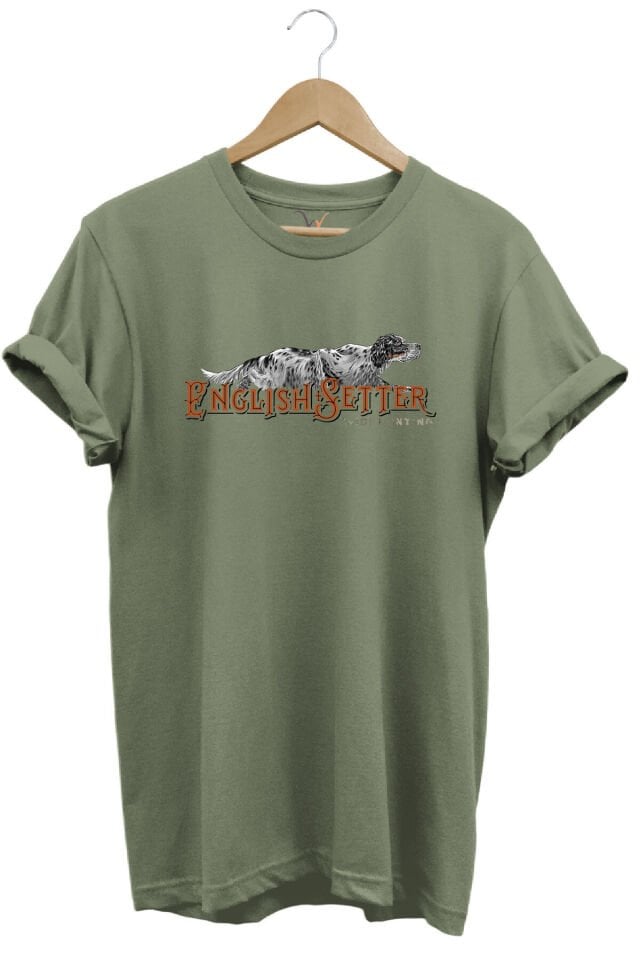 English Setter Av Köpeği Tasarımlı %100 Pamuk Unisex Regular Fit T-Shirt