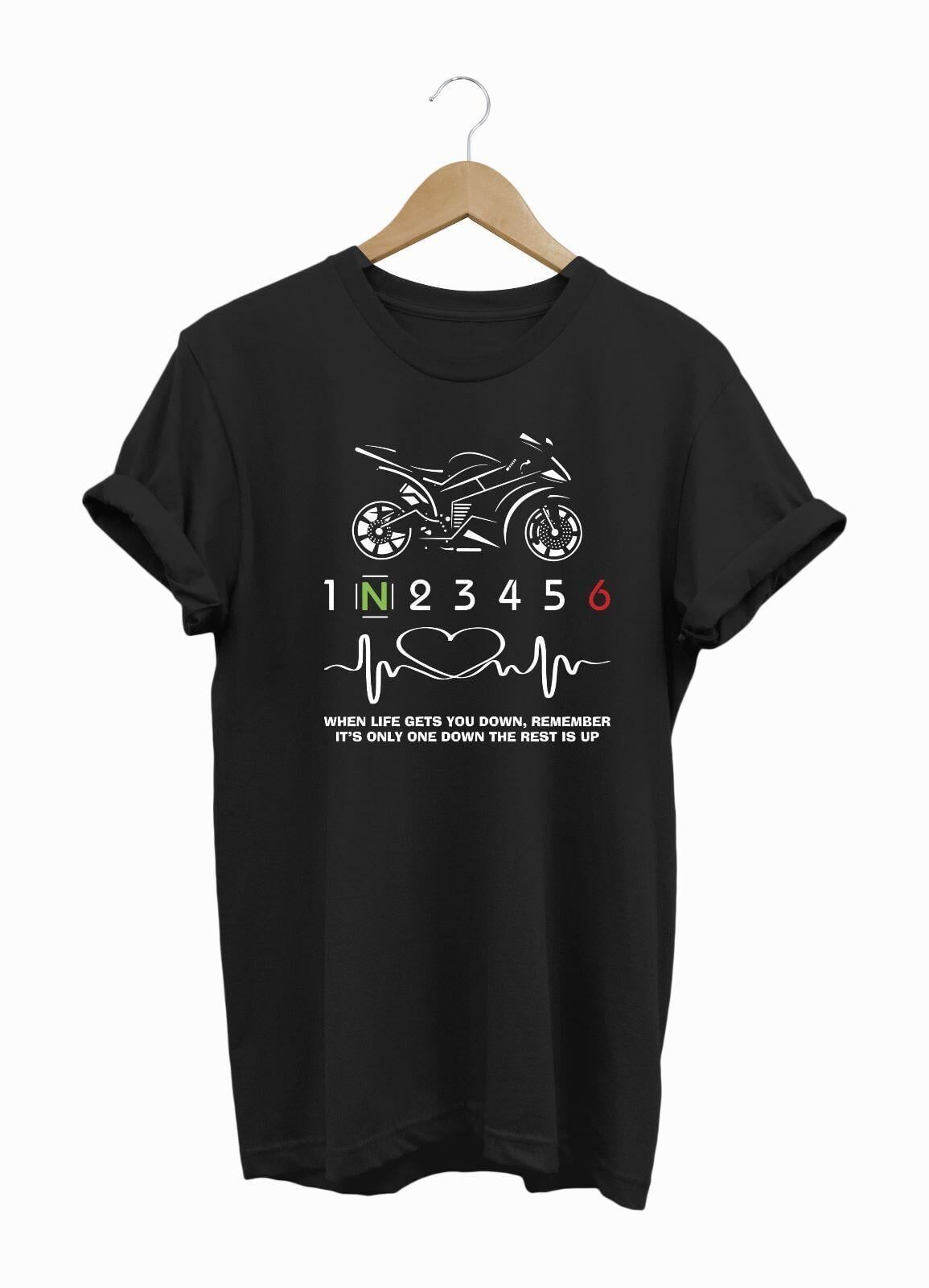 Widi Hearth Beat Love Racing Motor Baskılı T-Shirt Kırmızı M