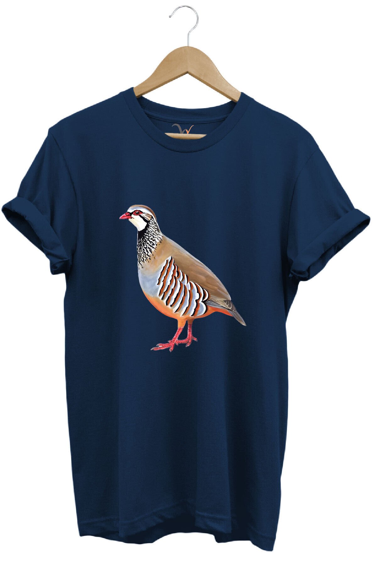 Avcılık Keklik Avcılığı Keklik Kuşu Baskılı Regular Fit %100 Pamuk Lacivert T-shirt