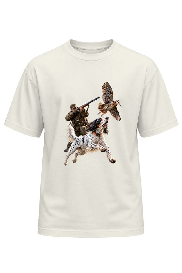 Unisex Çulluk Avı Avcı Köpek Baskılı T-Shirt – Avcılık Outdoor Doğa Temalı Tişört