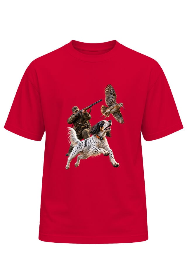 Unisex Çulluk Avı Avcı Köpek Baskılı T-Shirt – Avcılık Outdoor Doğa Temalı Tişört