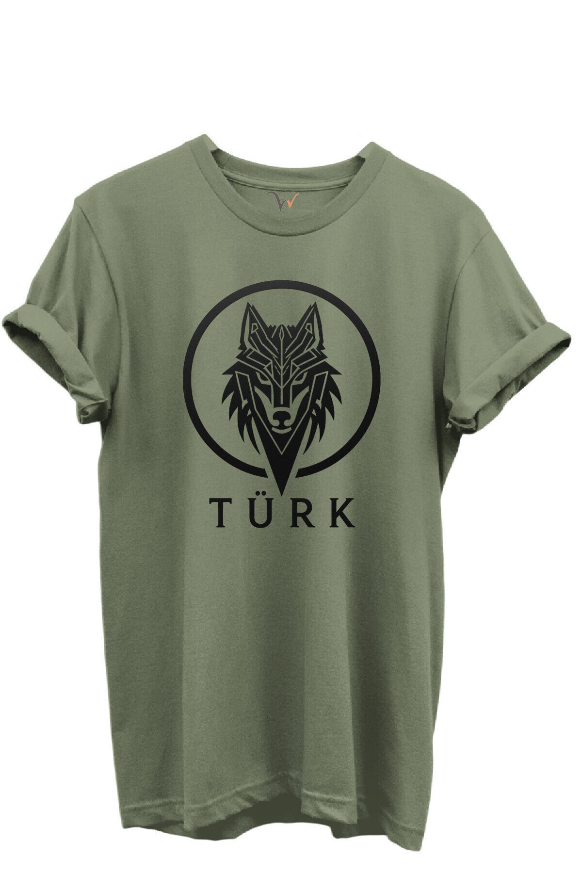 KURT ve TÜRK Özel Koleksiyon Serisi-6 Tasarım Baskılı %100 Pamuk T-shirt Haki - L