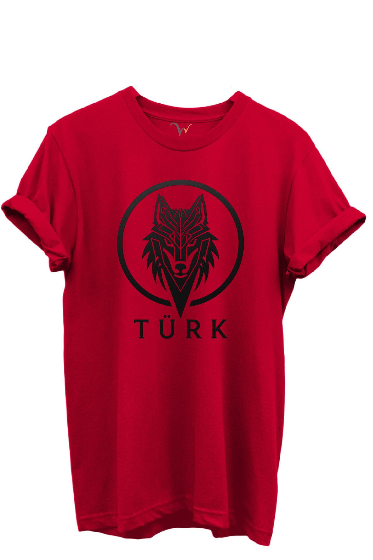 KURT ve TÜRK Özel Koleksiyon Serisi-6 Tasarım Baskılı %100 Pamuk T-shirt Kırmızı - 3XL