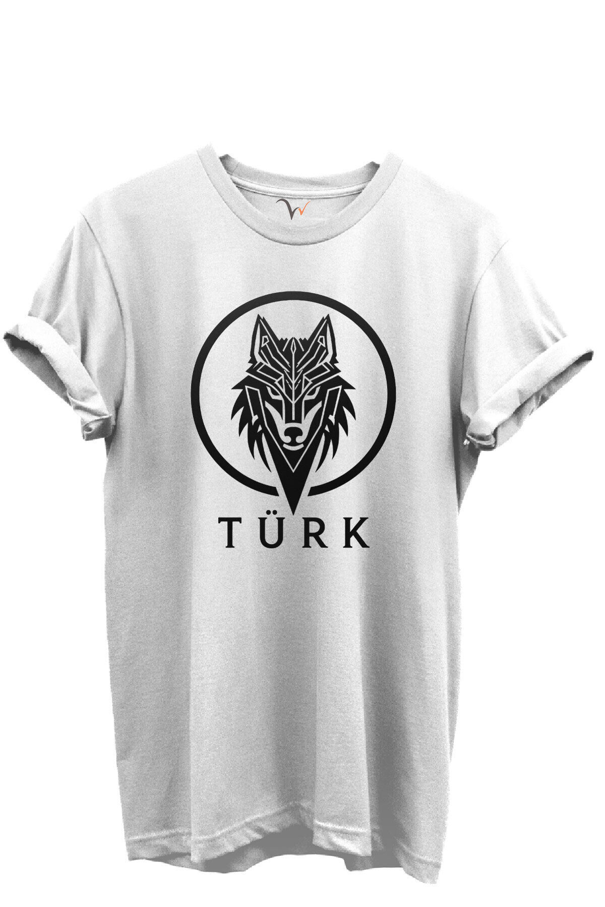 KURT ve TÜRK Özel Koleksiyon Serisi-6 Tasarım Baskılı %100 Pamuk T-shirt Beyaz - S