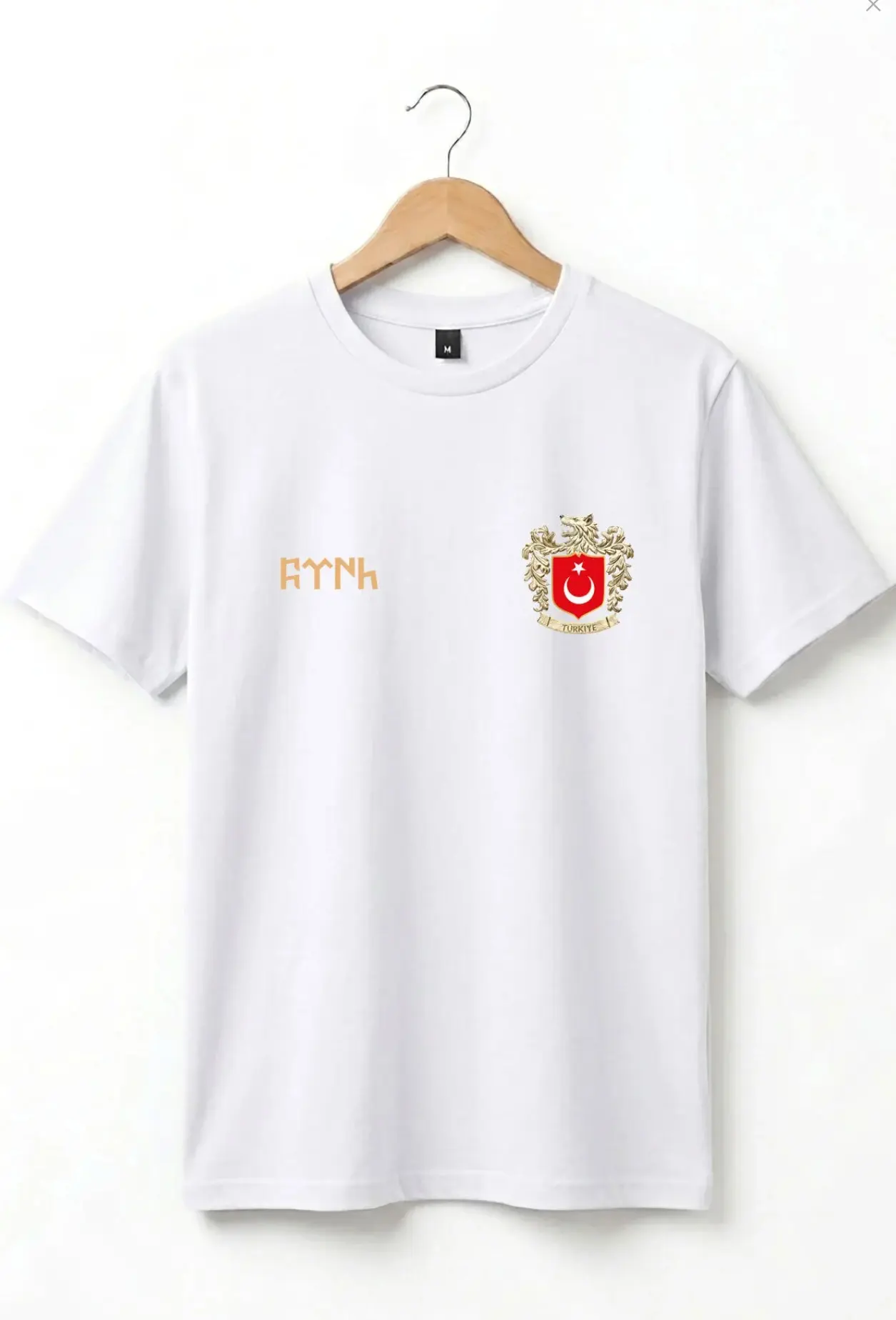 TÜRK Bozkurt Baskılı Bozkurt Sembolü TÜRKİYE ve TÜRK Bayrağı Kurt Regular Fit %100 Pamuk T-Shirt