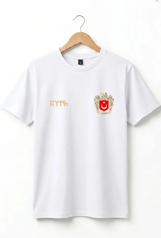 TÜRK Bozkurt Baskılı Bozkurt Sembolü TÜRKİYE ve TÜRK Bayrağı Kurt Regular Fit %100 Pamuk T-Shirt