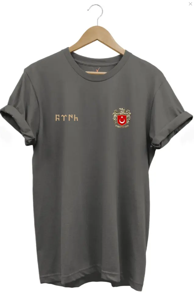 TÜRK Bozkurt Baskılı Bozkurt Sembolü TÜRKİYE ve TÜRK Bayrağı Kurt Regular Fit %100 Pamuk T-Shirt