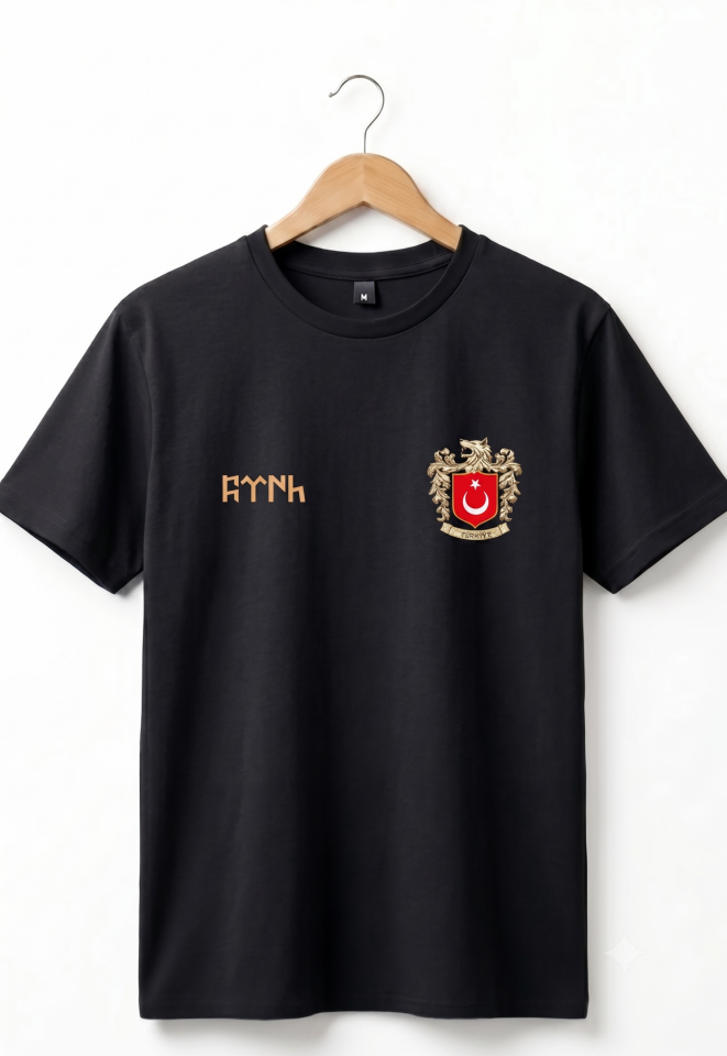 TÜRK Bozkurt Baskılı Bozkurt Sembolü TÜRKİYE ve TÜRK Bayrağı Kurt Regular Fit %100 Pamuk T-Shirt