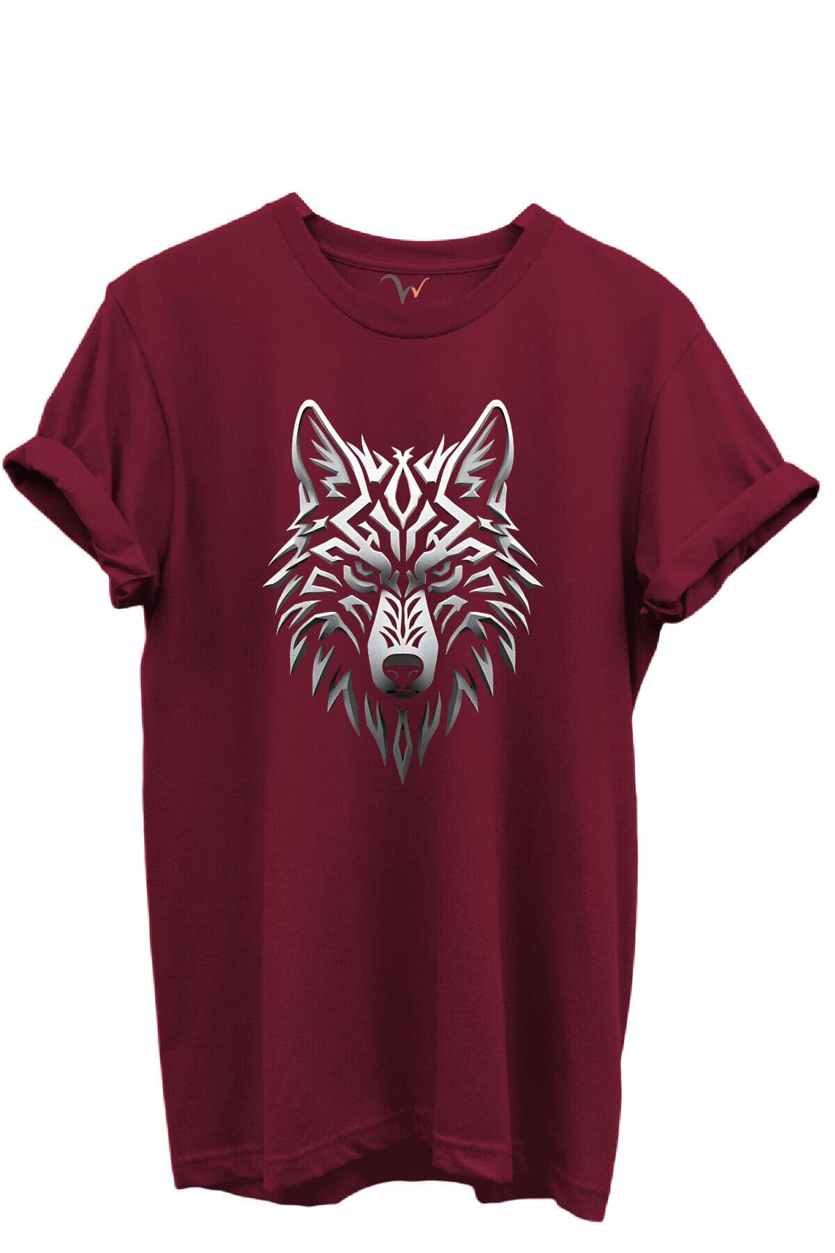 KURT ve TÜRK Özel Koleksiyon Serisi-7 Tasarım Baskılı %100 Pamuk T-shirt Bordo - 2XL
